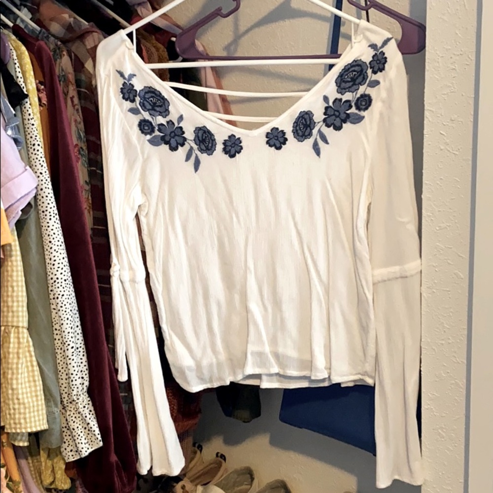 White flowered blouse